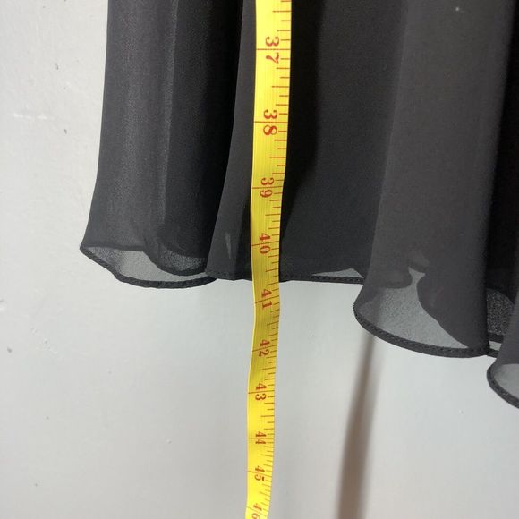 Summer dress Donna Morgan Womens Dress Size 8 Black Midi Slip V Neck Zip Back - Picture 8 of 13